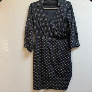 Ann Taylor Polka Dot Wrap Dress Sz 4P